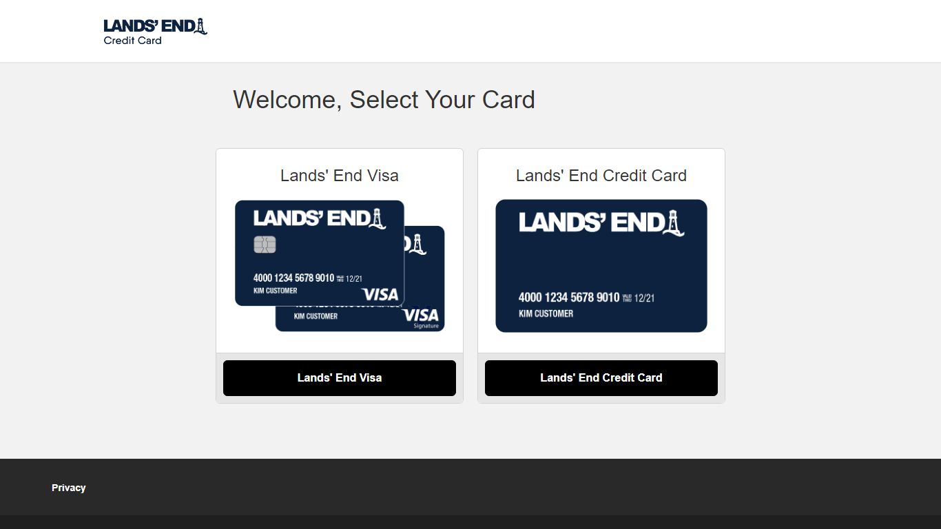 Lands' End Visa Credit Card or Credit Card - Manage your account